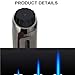 Windproof Butane Lighter Candle Barbecue Long Lighter Visible Butane Window Adjustable Flame Camping Kitchen use(Black)