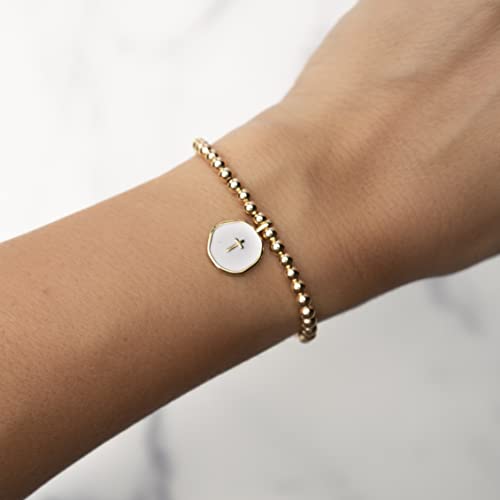 Lenny & Eva Faith Over Fear Cross Stretchable Bracelets For Women Inspirational Jewelry With Message On Card (White Cross) #TOP1