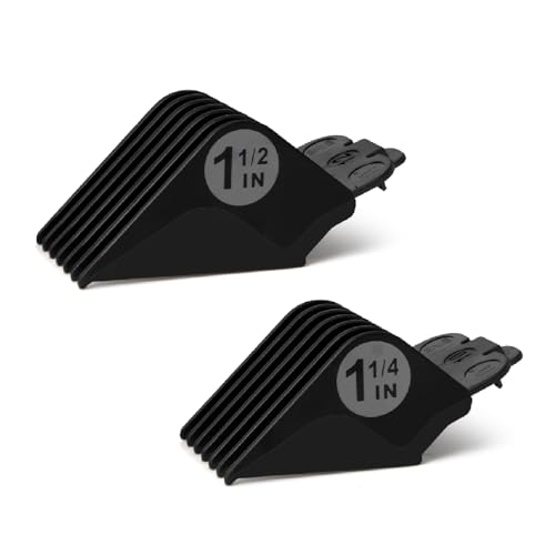 Clipper Guards Set 10 12 Compatible with Most Wahl Clippers Extra Long Clipper Combs Replacement - 1.25 1.5 Black Color