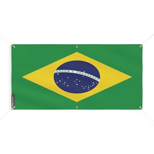 Drapeau du Brésil 160x320cm en maille renforcée 6 œillets haut de gamme