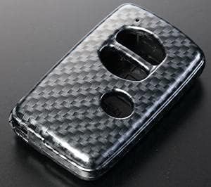 Amazon 汎用 ブラックカーボン Toyota車 汎用 スマートキーケース プリウス アクア 86 Sai Iq ウィッシュ マジェスタ マークx ランクル プラド 他 キーケース キーホルダー 車 バイク