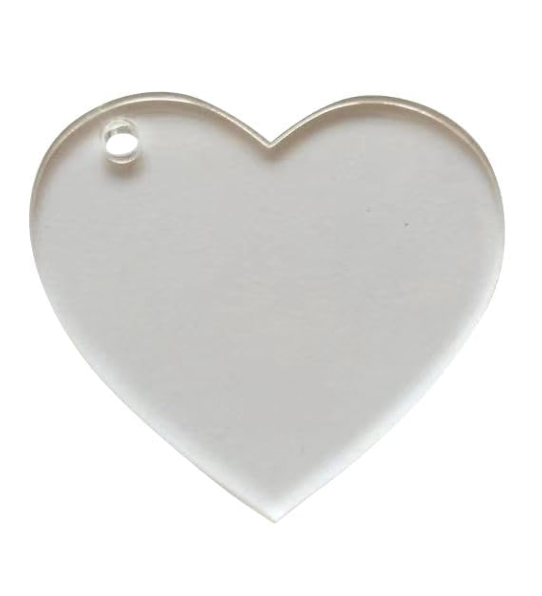 10pcs Blank Clear Acrylic Heart Shape Pendants for DIY