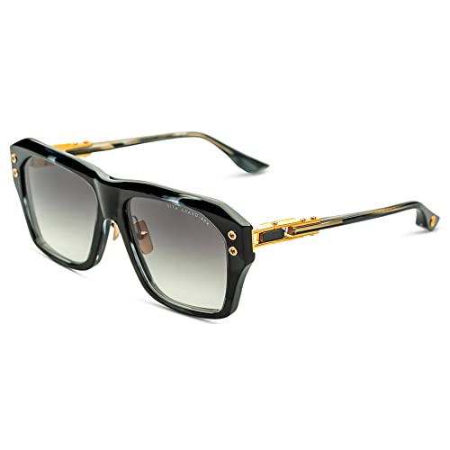 Dita GRAND-APX DT DTS417 A-01 Ink Swirl/Yellow Gold Metal Square Sunglasses Grey Gradient Lens