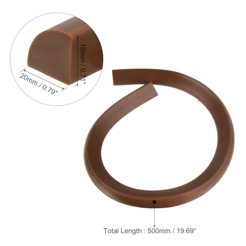 uxcell Flexible Molding Trim, 20 Inch Flexible Quarter Round Molding Silicone Peel and Stick Trim Self Adhesive Shower Water Barrier for Corner Decor Bathroom Kitchen, Brown by uxcell - Image 2