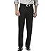 Haggar Men's Classic Fit Flat-Front Hidden Expandable Waistband Premium No Iron Khaki, 36W x 34L - Black