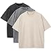 Men's Cotton T-Shirts Oversized Unisex Short Sleeves Casual Loose Wash Solid Basic Tee Tops
