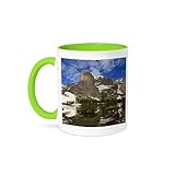 3dRose Colorado, Rocky Mountain, Notchtop, Lake Helene - US06 DSV0076 - David Svilar 15oz Two-Tone Green Mug