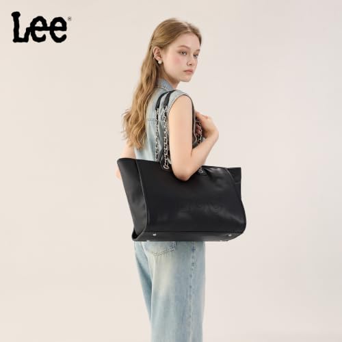 Bolso tote grande de hombro para mujer en cuero vegano miniatura 2