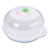 Allthingstore Vaporizador ligero para microondas con tapa transparente para cocinar de forma segura verduras y arroz (uno)