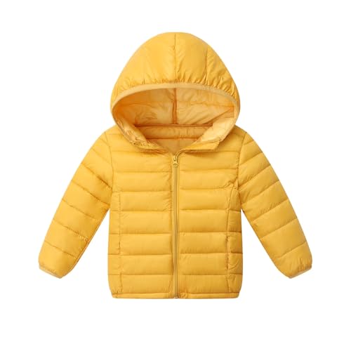 Girls Puffer Jacket Fashion Kids Outdoor Winter Zip Up Jackets Hooded Cute Warm Packable Coat Outerwear