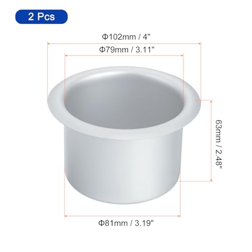 Portavasos Insertable de Aluminio 2 Piezas 4 x 2.48 pulg miniatura 2