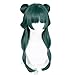 Probeauty Maomao Cosplay Wig, Long Dark Green Wigs with Buns for Anime Costume Halloween Party