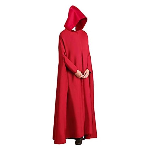 NUWIND Disfraz de el Cuento de la criad Capa Handmaid’s Tale Costume Vestido Saya Mujer para Disfraces de Halloween Cosplay (XL, Capa con Capucha B)