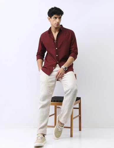 Image of Urbano Fashion Men's Cotton Full Sleeve Regular Fit Casual Solid Shirt