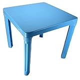 Kinder Spieltisch 49,5x49,5x47,5cm Gartentisch in blau, grün, orange oder pink, Farbe:blau