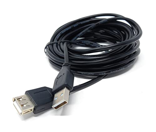 DRUT 5m USB Male to USB Female 2.0 24AWG High Speed EXTENSION Cable A Plug to Socket 16.5ft Black - Image 3