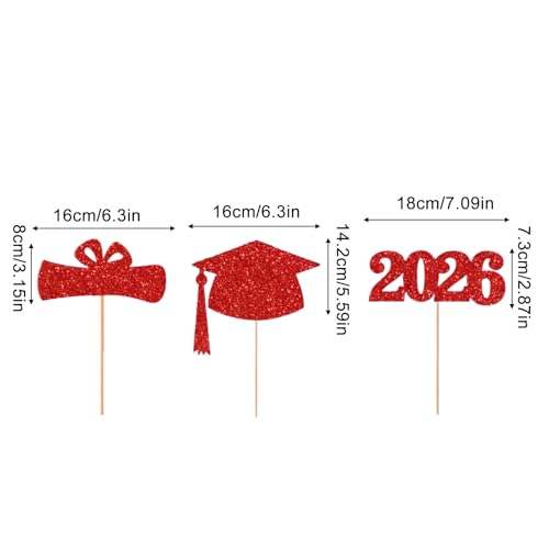 Cartel de Descuento de Diploma para Florero, Decoración Central para Cupcakes,Relleno de Jarrón para Ceremonia de Diplomas 2026 | para Mesa de Cena Celebración Escolar Actividad - imagen 5