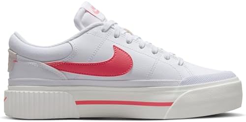 Nike Women's Platform Sports Shoe, White Coral 102, 7.5 | Image 3