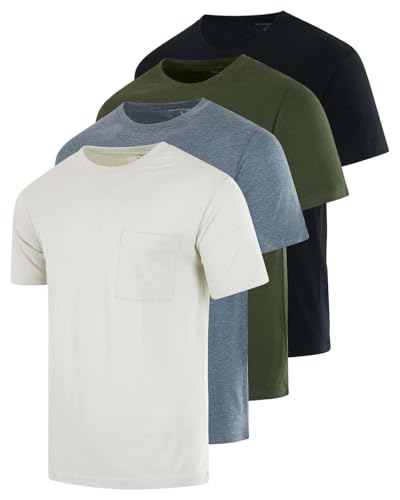 Image of Real Essentials 3 Pack: Mens Casual Long & Short Sleeve Cotton Henley Lightweight Button T-Shirt, Long Sleeve - Set