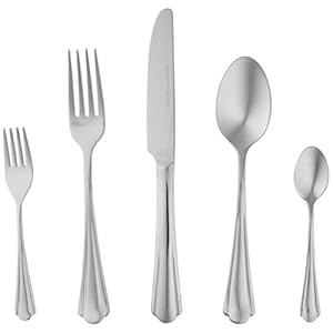 Amazon Basics – Scalloped Edge Stainless Steel 20 Piece Cutlery Set for 4 People