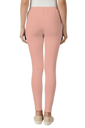 Image of Women's Cotton Lycra Ankle Length Leggings | Regular Rise, Soft 4 Way Stretch Fabric | Casual & Ethnic Wear