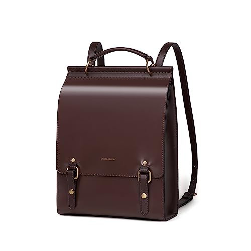 Cnoles Zaino in Pelle Antifurto Donna, Marrone