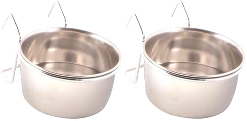 Trixie 5493 Edelstahlnapf mit Halter, 150 ml/ø 7 cm (Packung mit 2)