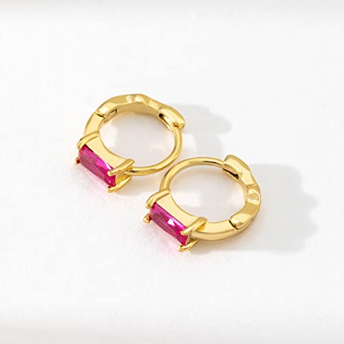 Image of DAILY VIBES Dainty Butterfly Cross CZ Small Huggie Hoop Earrings for Women
