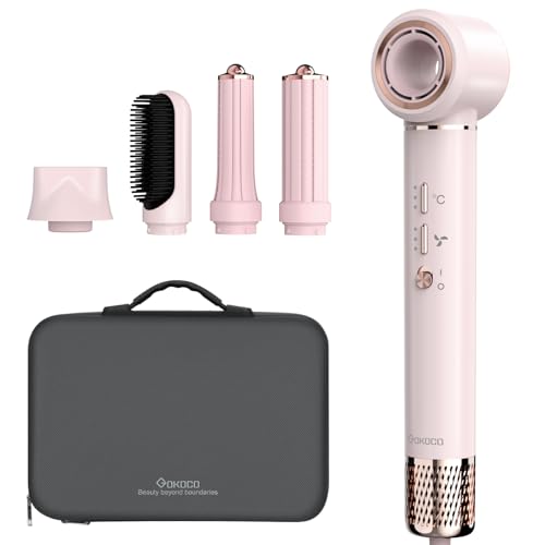 GOKOCO Secador de Cabelo 5 em 1 Conjunto, Escova Secadora 1400W A...