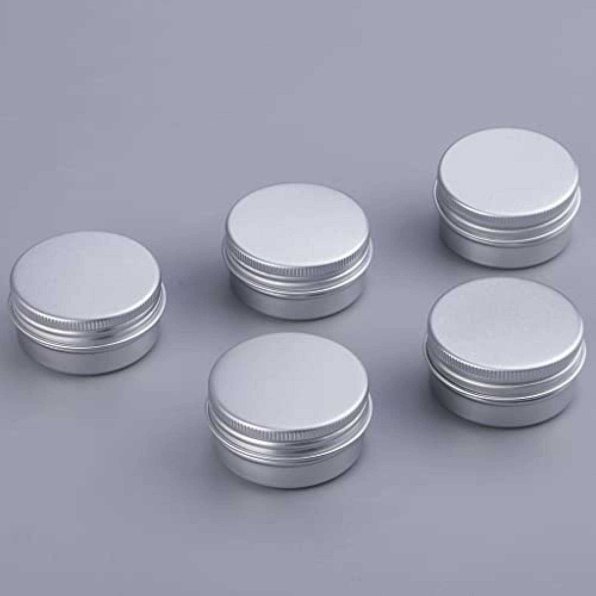 5 Pieces Aluminum Lip Balm Jar Containers, 30ML
