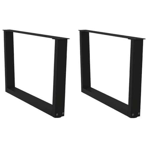 Pied de table basse acier noir hauteur 42 cm réglable lot de 2 - 2