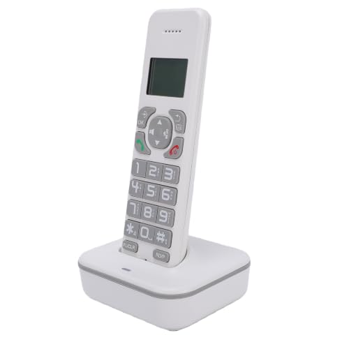 YUEHISY Teléfono Inalámbrico Fijo, Volumen de Timbre Ajustable, Teléfono Inalámbrico Multifuncional, Restricción de Marcación de 5 Teléfonos, para Tienda de Oficina (Enchufe de la UE)