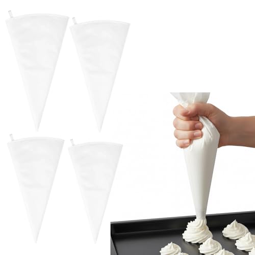 MmotZsb Spritzbeutel Wiederverwendbar, 4 Stück Spritzbeutel Groß, Profi Spritzbeutel Für Konditoren, Stoff Spritzbeutel, 12 Zoll 30 cm + 14 Zoll 35 cm + 16 Zoll 40 cm + 18 Zoll 46 cm