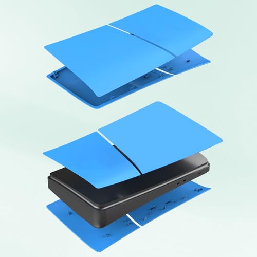 Image of Slim Digital Edition Cover Plates for New PS5 Slim Console, Shell Panels Compatible with New PlayStation 5 Slim Accessories Protective Replacement Faceplate (Starlight Blue)