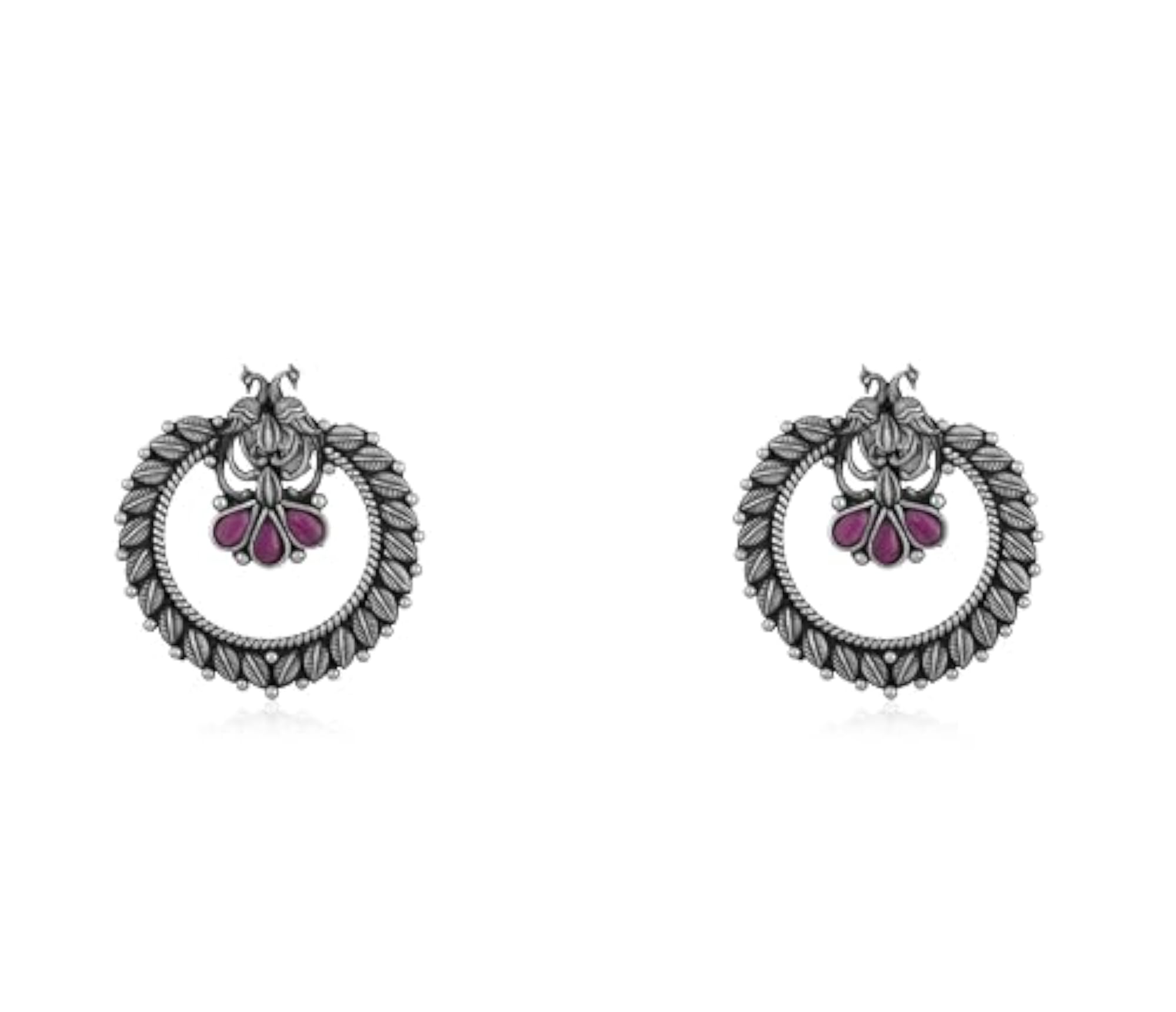 Women's Mayurika 925 Pure Silver Oxidised Earrings