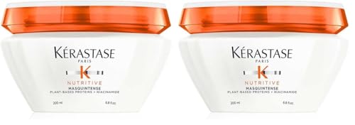Kérastase Nutritive, Mascarilla hidratante, Para Cabello muy seco, Fortalece y repara, Con proteínas vegetales, Masquintense, 200 ml (Paquete de 2)