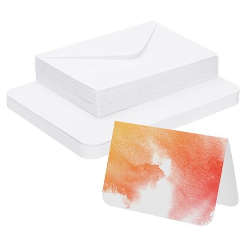 Cartes postales aquarelle 300g coton PATIKIL pliables avec enveloppes