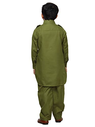 Image of Pro-Ethic Style Developer Kids Ethnic Wear Cotton Pathani Suit for Boys|Plain Kurta Pajama