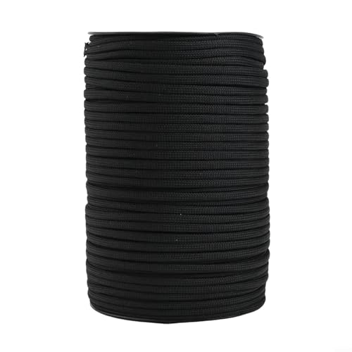 Cuerda de nailon resistente multiusos de 100 m para tiendas de campaña, rescate acuático y uso de bricolaje (negro)