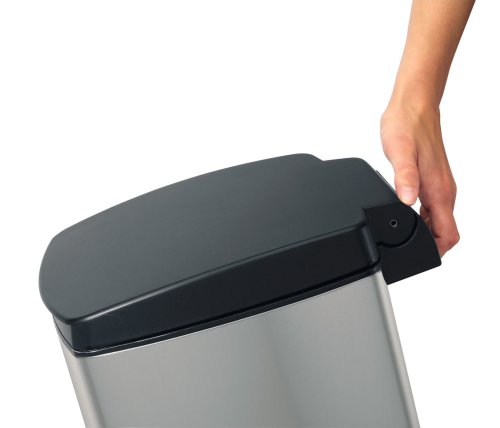 Image of Brabantia Pedal Bin,25 Liter,Rectangular,Matte Steel Fingerprint Proof,369407