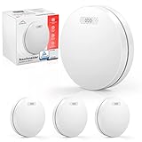 ALPENLUFT Rauchmelder 10 Jahre Batterie, Feuermelder Flach, Rauchwarnmelder, Brandmelder, | Ohne Bohren, Kein LED Blinken - Rauch Brandschutz Brandmeldeanlage EN14604 TÜV Geprüft (3er Set)
