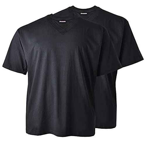 Due paia T-shirt scollo V nero Adamo Taglie forti
