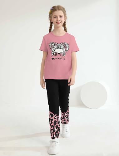 Image of Girl Clothes Cute Cool Girl Tops Splicing Pants 2 Piece Girls Summer Outfits 6-14 Years