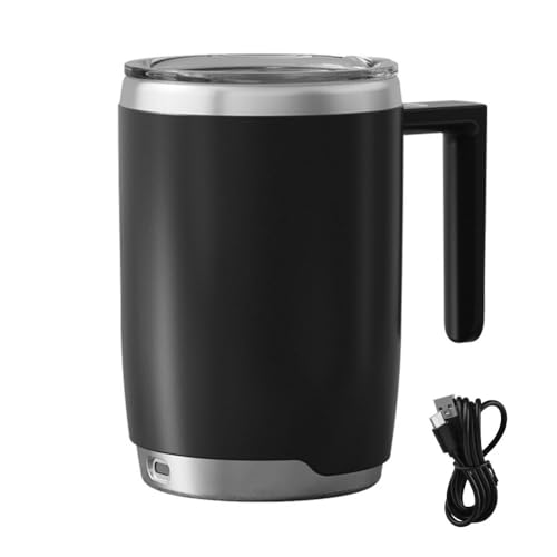 DONGKER Tazza Automescolante, Tazze Miscelazione Automatico Magnetica in Acciaio Inossidabile con Temperatura Costante di 45°, Bicchieri Autoagitante per Caffè, Latte, Tè, Cioccolata Calda