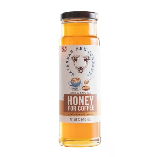 Savannah Bee Honey for Coffee - Natural Sweetener - Rich, Smoky Notes to Compliment Bold Coffee Flavor