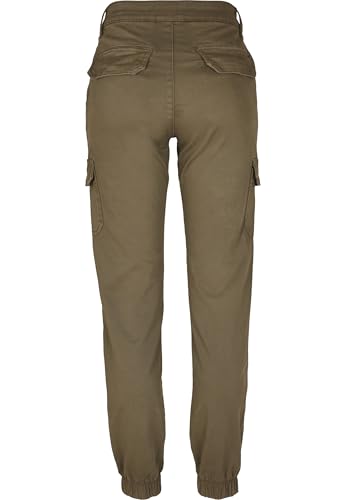 Urban Classics Damen Ladies High Waist Cargo Pants Hose, Grün (Olive 00176), W(Herstellergröße: 28)