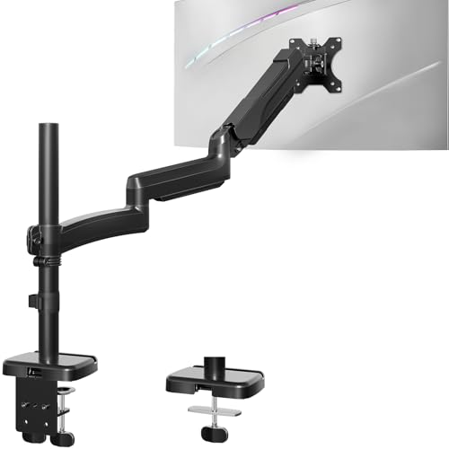 MOUNT PRO Single Long Monitor Arm, 13 to 32 inch Computer Monitor Desk Mount, Extra Long Adjustable Screen Stand, Tall Display Mount with Tilt, Swivel, Rotation, Hold up to 19.8lbs, VESA 75/100mm