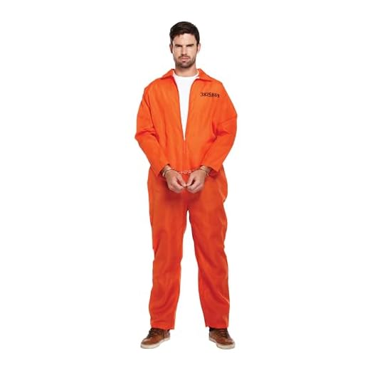 Orange Prison Overall Prisoner Convict Jail Fancy Dress (disfraz)