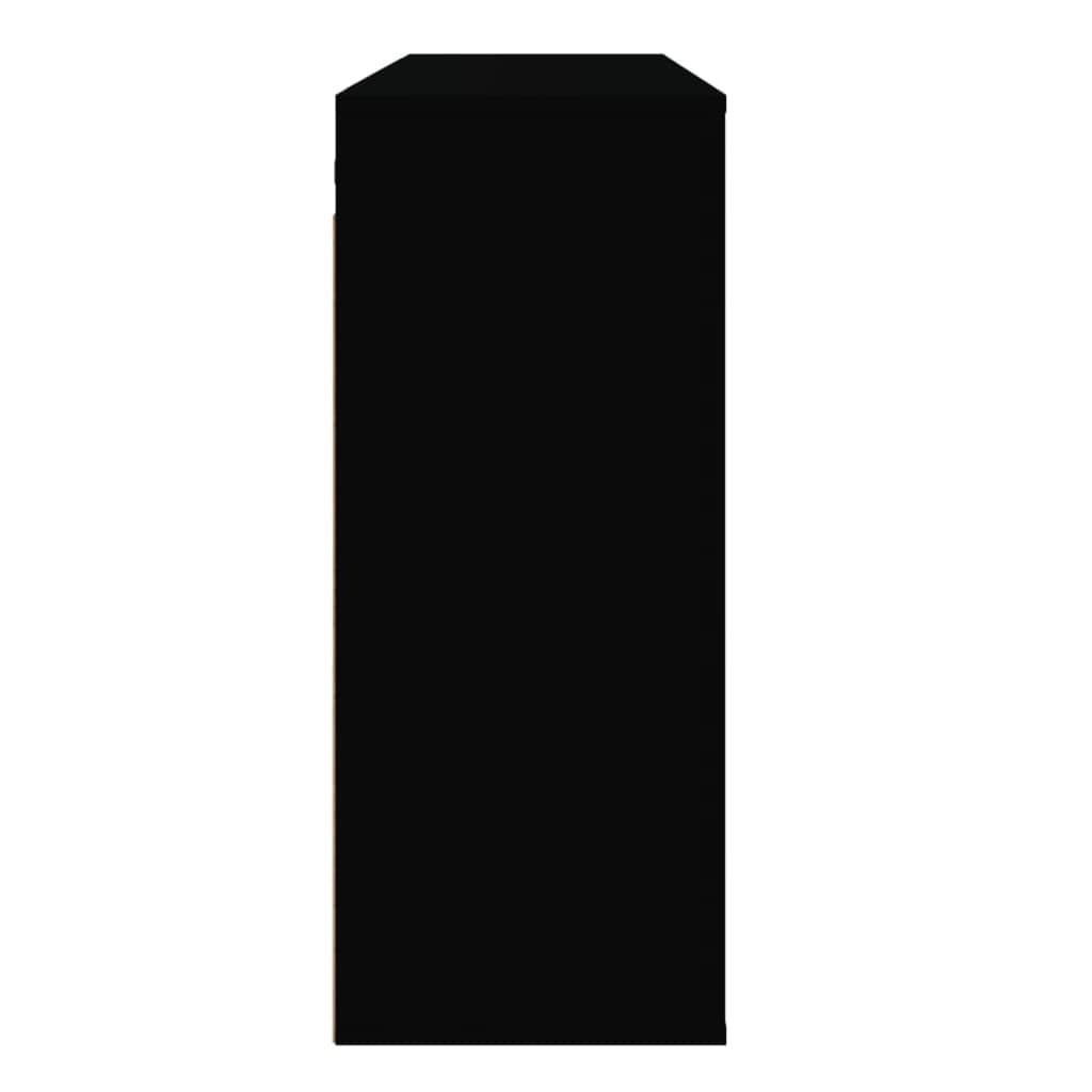 Armario decorativo para aparador, armario colgante de madera con instrucciones de montaje para montaje en pared, armario para cocina en negro, 80 x 33 x 80 cm