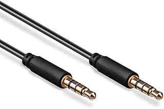 Goobay 63824 kabel AUX, kabel audio, kabel łączący, kabel jack, wtyczka jack 3,5 mm (4-pinowa, stereo), 4-biegunowy, 0,5 m, czarny